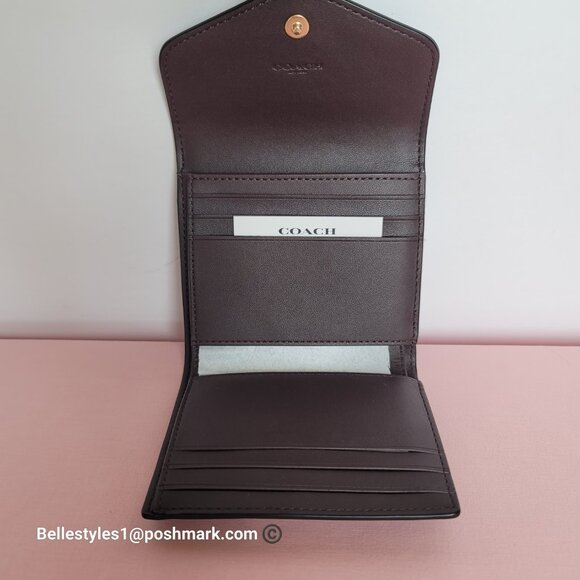 COACH Wyn Crossgrain Leather Small Leather Wallet- Black color 🎈89. ⭐ - Picture 14 of 16